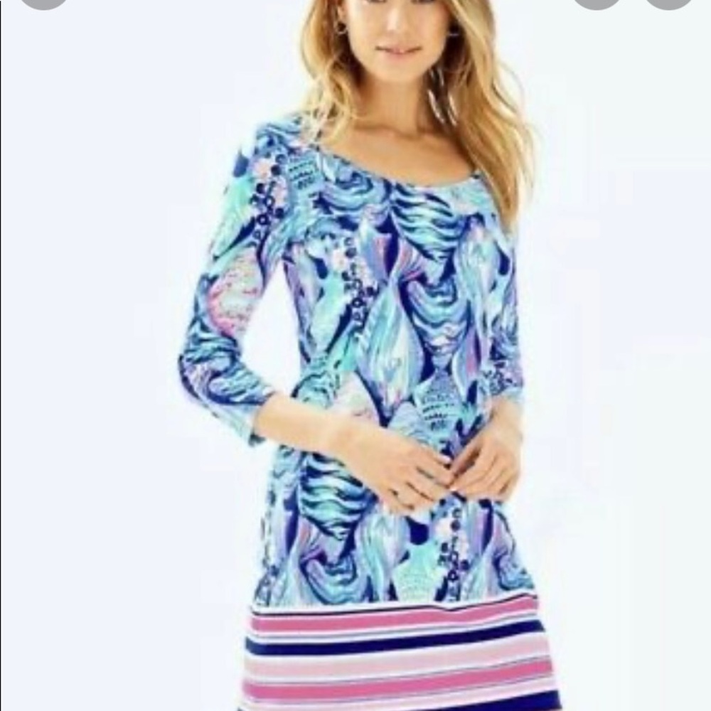 NWT Lilly Pulitzer size small Beacon dress. Twilight blue.